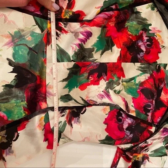 Milly New York Floral Sheath Dress with Mesh Inset & Piping - Picture 12 of 16